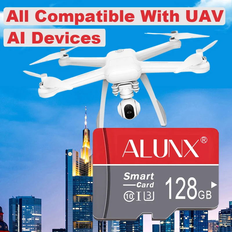 Cartão de Memória MicroSD ALUNX - Classe 10 UHS-I U3 V10 A1 - 8GB a 128GB - Alta Velocidade