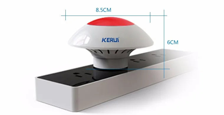 Sirene Interna Sem Fio KERUI J009 com Flash LED Estroboscópico Vermelho para Sistema de Alarme GSM - KERUI