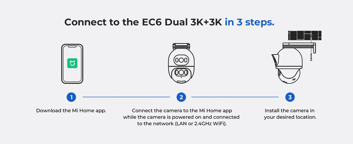 Câmera IMILAB EC6 Dual Pro 10MP 3K+3K WiFi 360° com Visão Noturna Colorida
