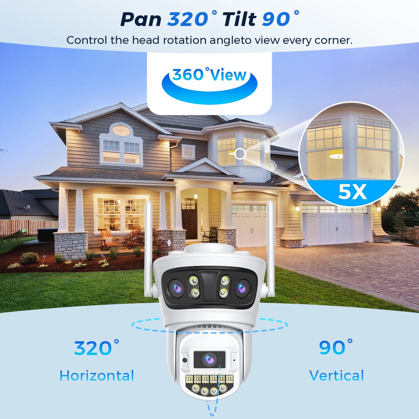 BESDER 15MP Wifi Câmera IP PTZ 10MP Três Tela 180 °   Proteção de segurança CCTV de 8MP com rastreamento automático externo grande angular O-Kam Pro