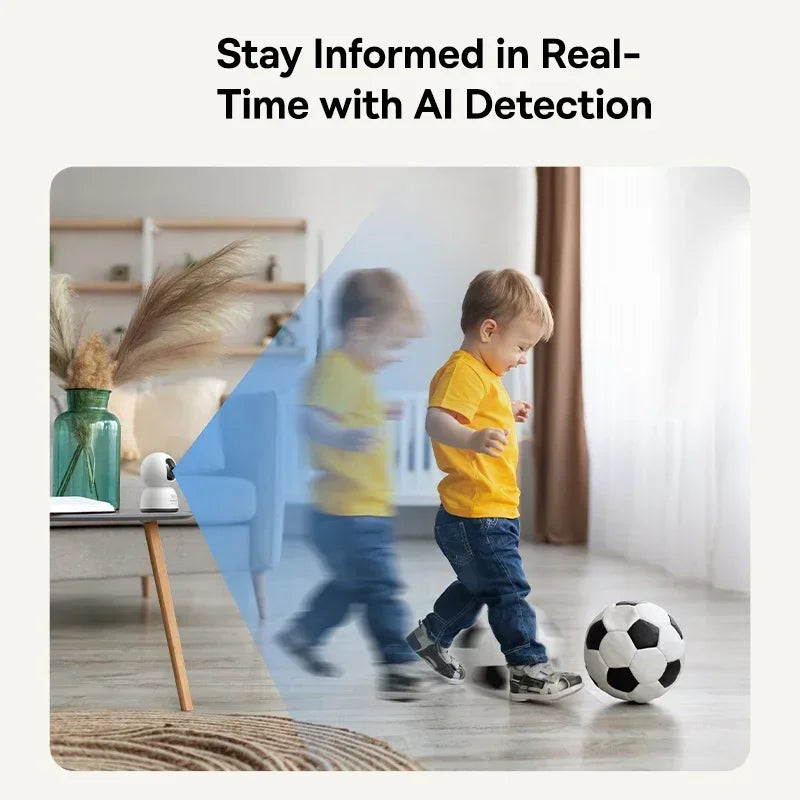 Câmera Baseus P1 Lite 2K 3MP 360° WiFi com Rastreamento IA - Segurança Residencial