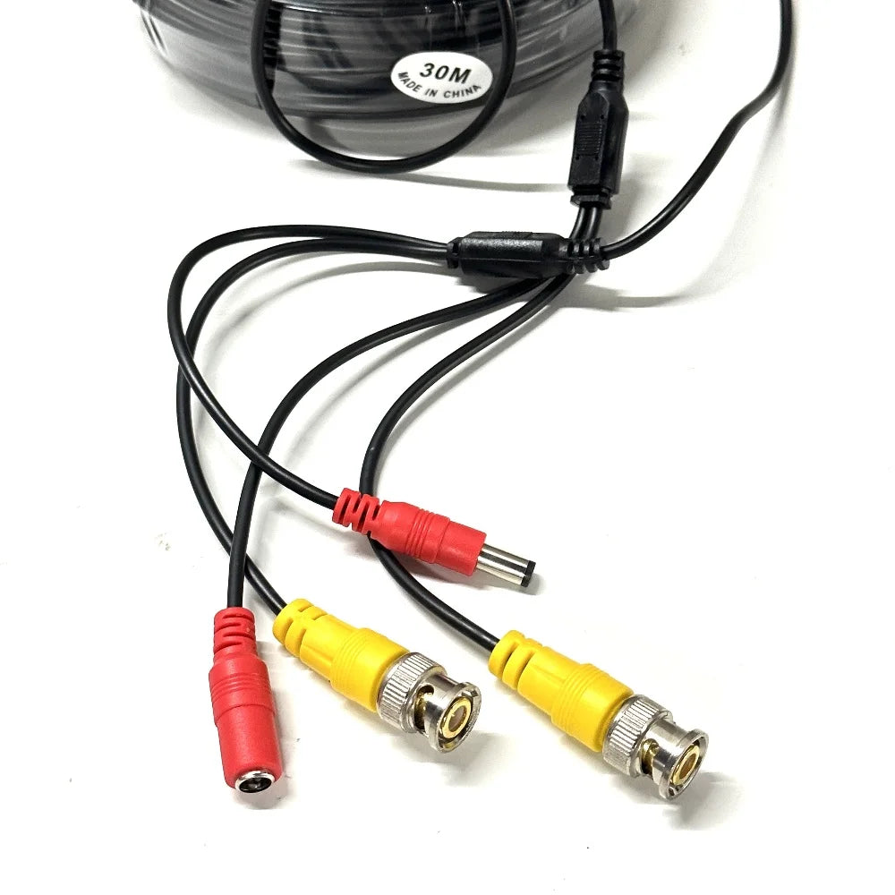 Cabo BNC+DC 2 em 1 Coaxial para Câmera CCTV AHD DVR 5m/10m/20m/30m