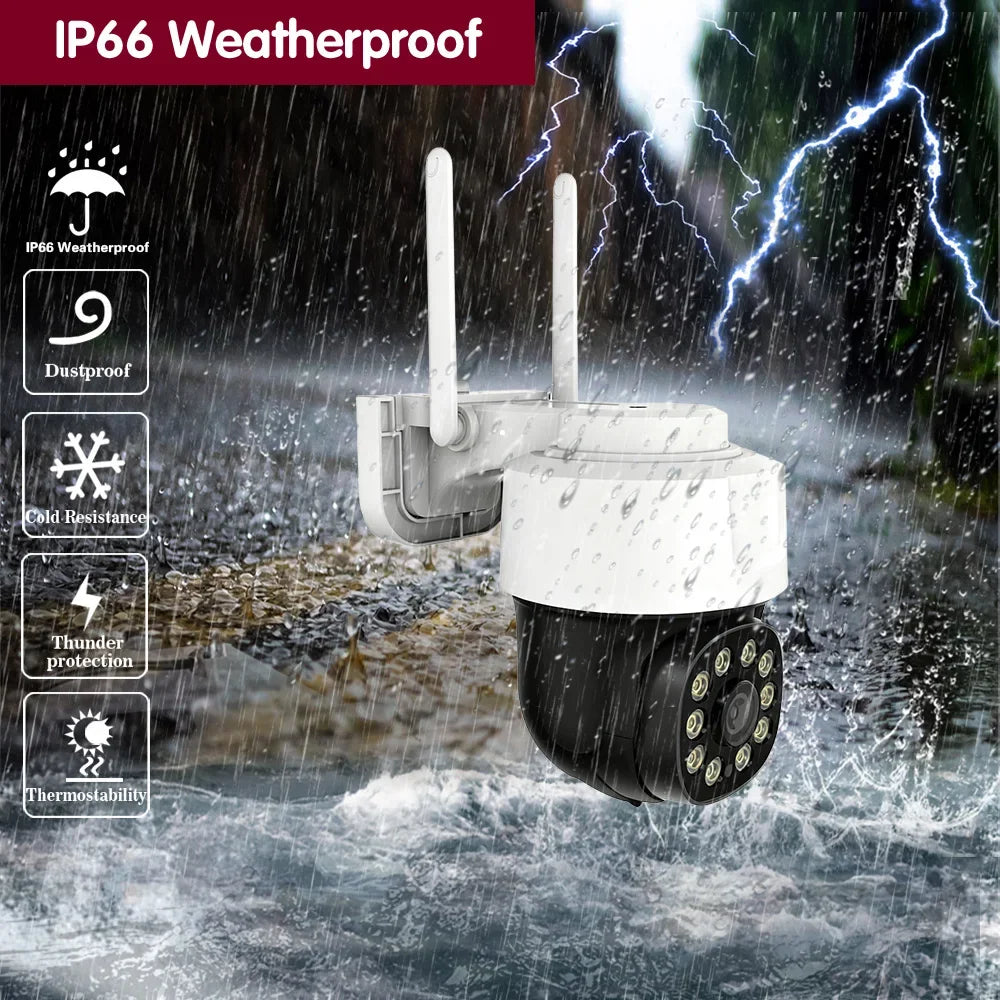 Tuya vida inteligente wifi câmera ptz ao ar livre de segurança em casa vigilância vídeo 5mp sem fio cctv câmeras ip rastreamento humano automático