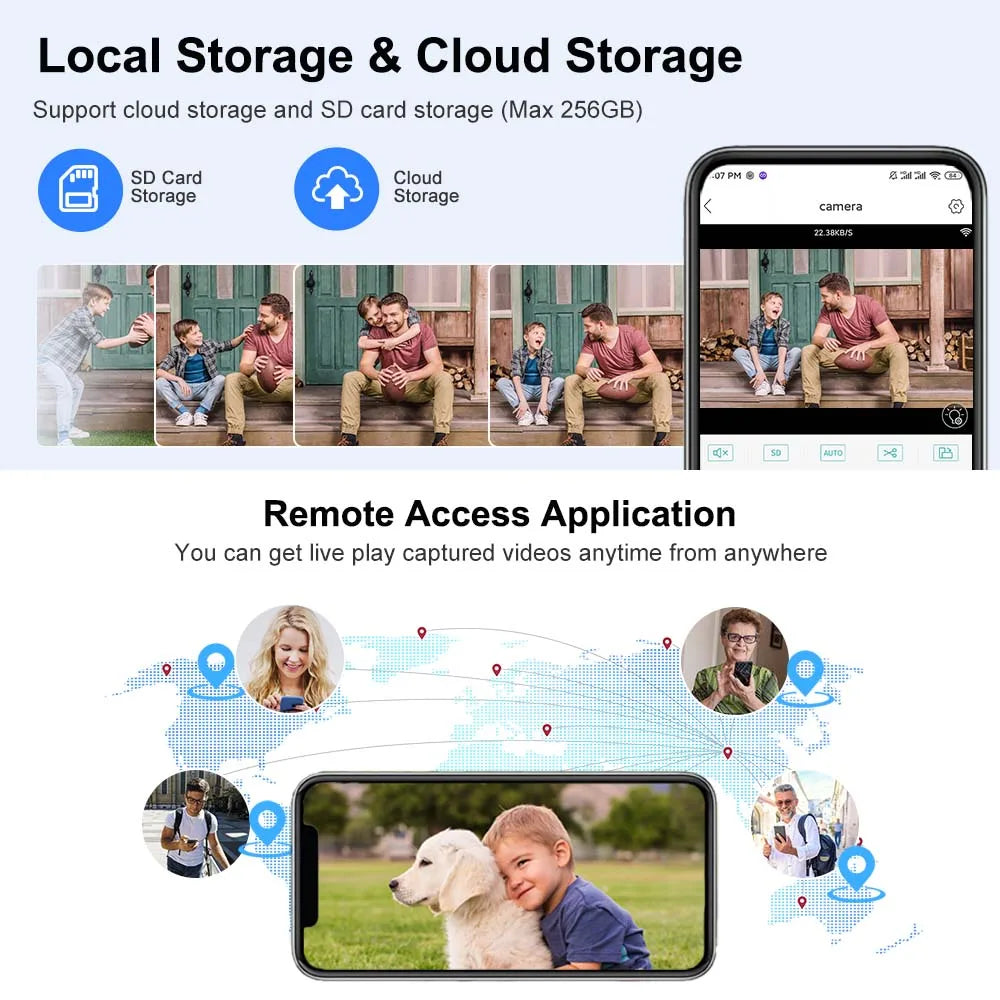 Câmera WiFi 12MP 6K Três Lentes Zoom 10x Rastreamento IA Visão Noturna Colorida CHAMOUS