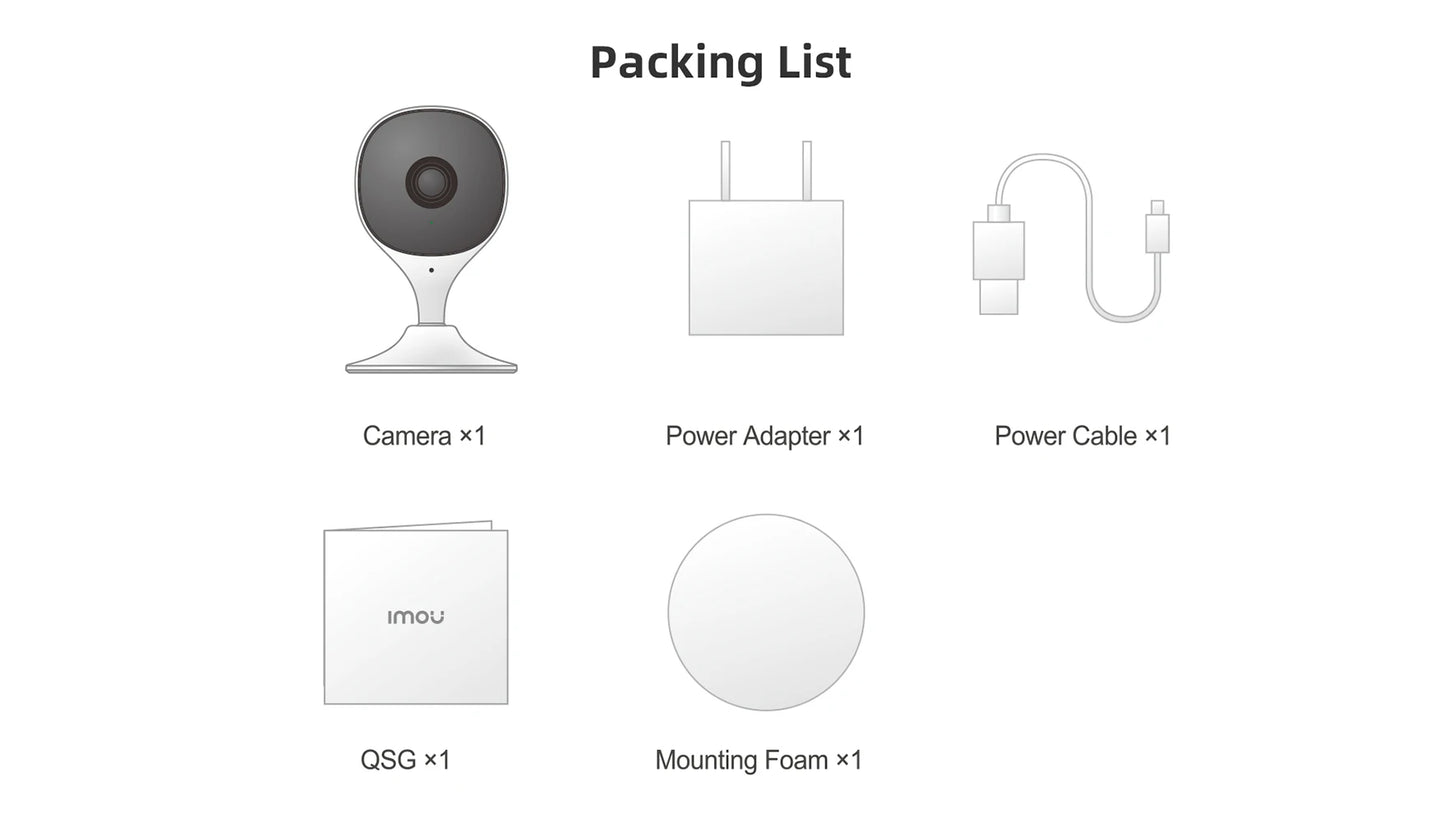 Câmera Interna WiFi 3MP IMOU Cue 2E | Detecção Humana, Alexa, Google e Monitor de Bebê