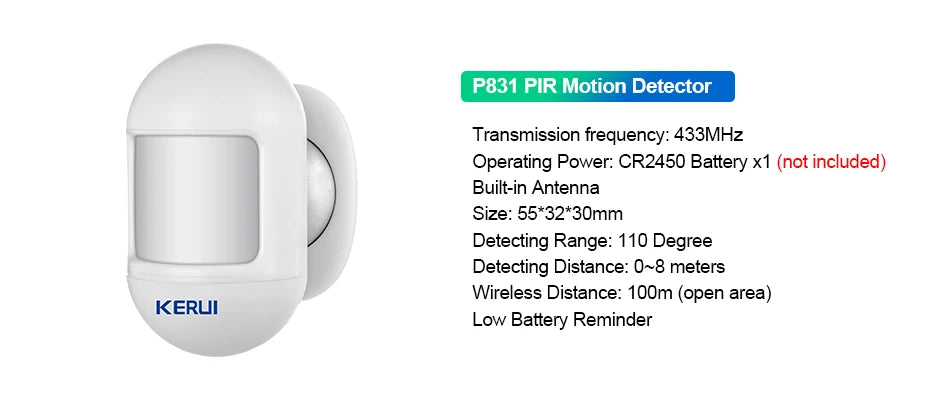 Sistema de Alarme Inteligente WiFi/4G com Sensor PIR Teclado e Alexa - Kerui W184 Tuya