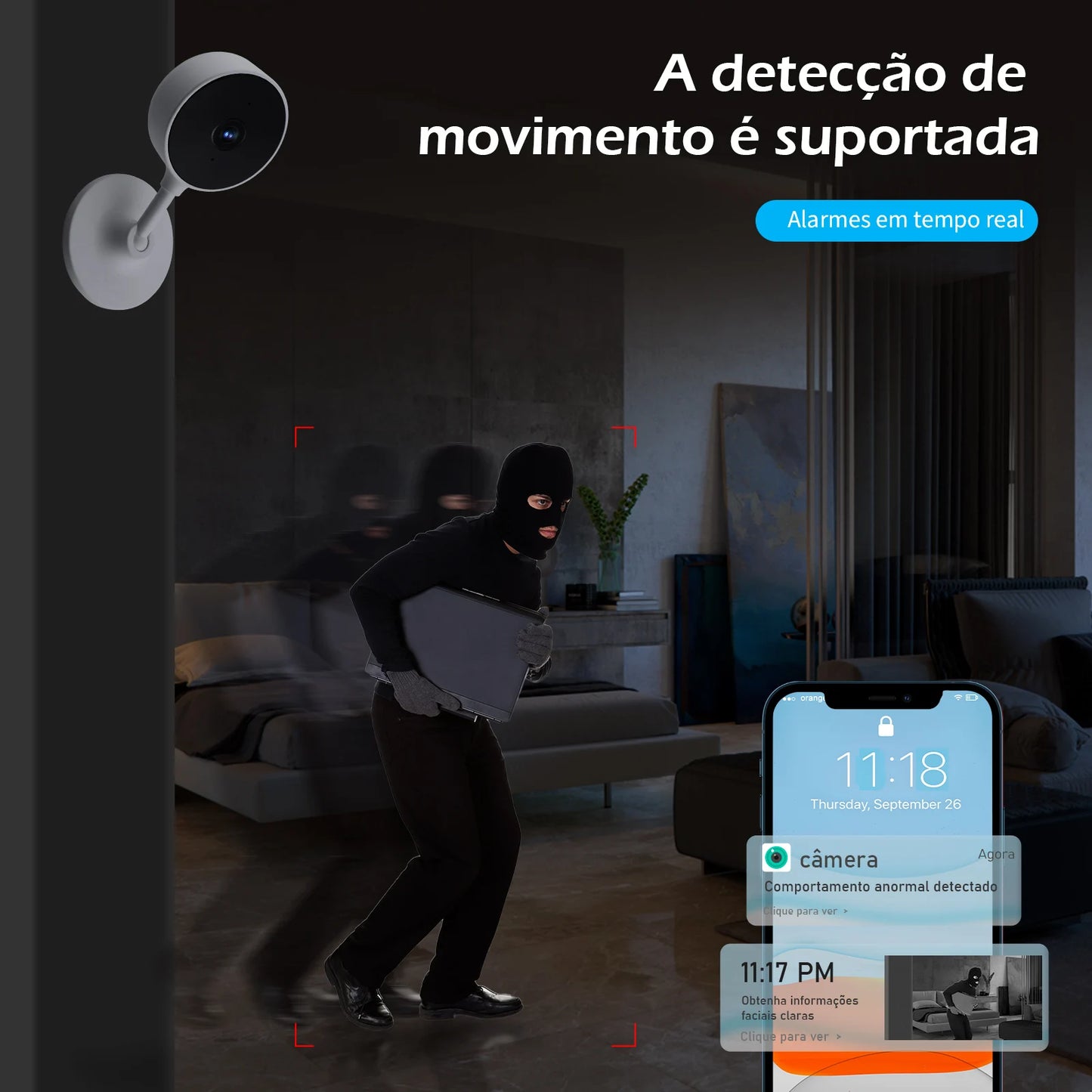 Tuya，Camera de Vigilância para Casa，Camera Seguranca Wifi，Cameras Vigilância Wifi，Monitor，Baba Eletronica，Visão Noturna