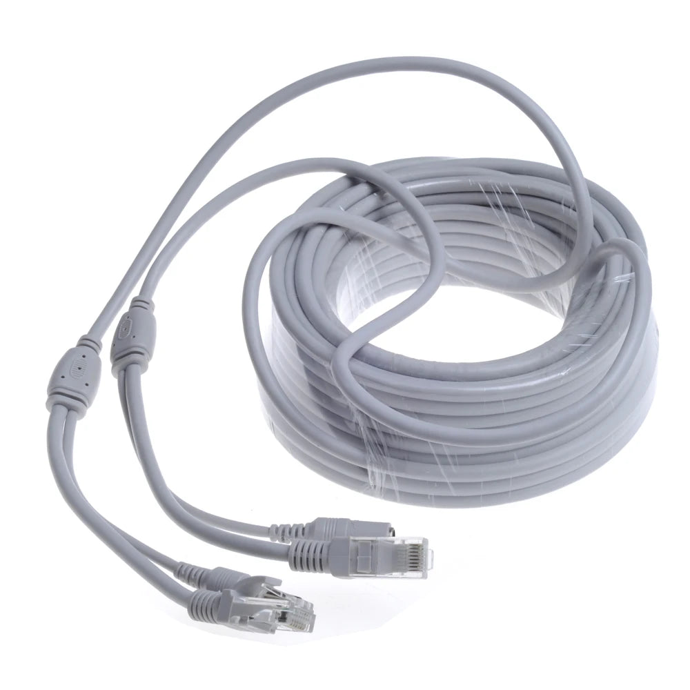 Cabo Ethernet RJ45+DC 2 em 1 Cat5e para Câmera IP PoE 5m/10m/20m/30m - SUSIKUM