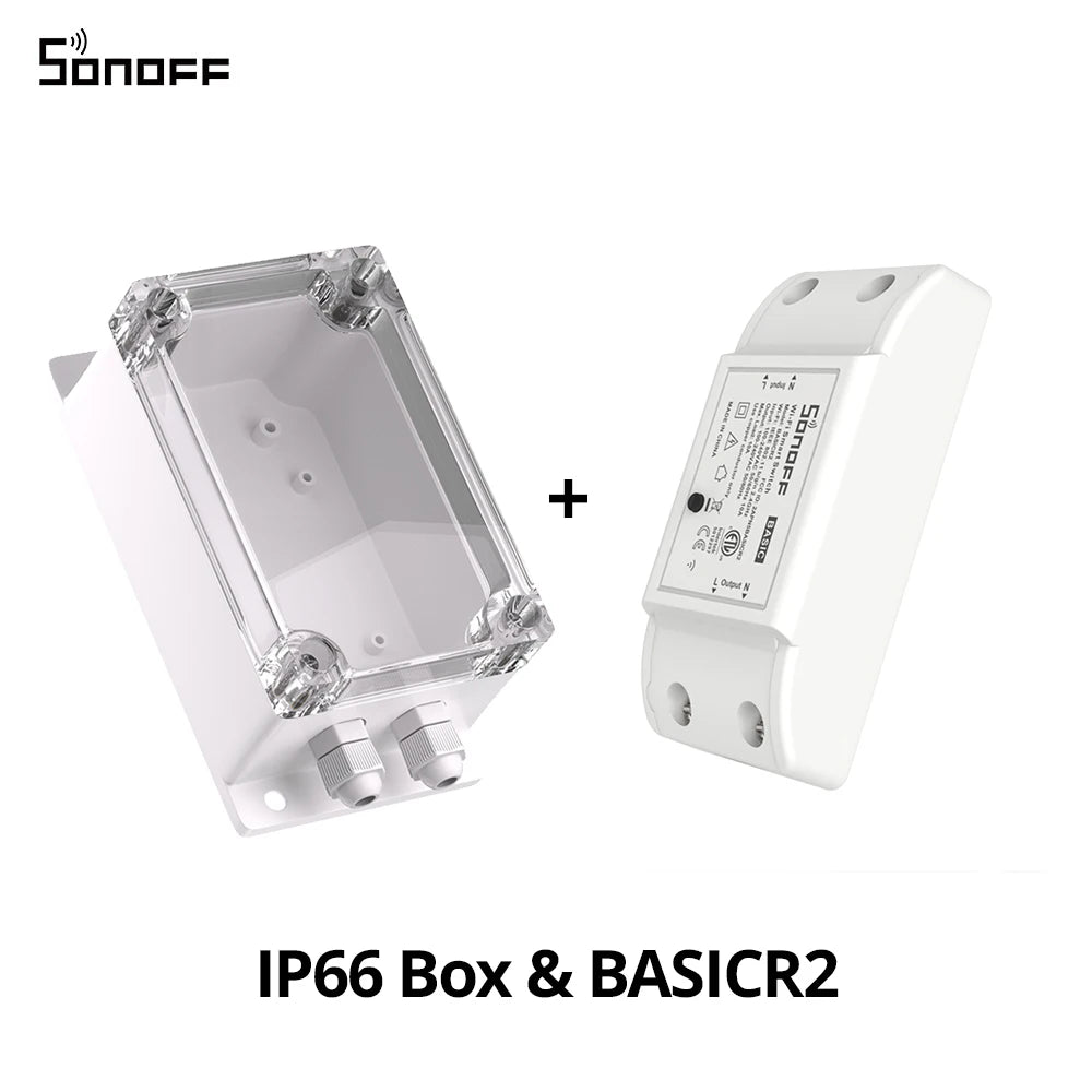 SONOFF-Caixa de junção impermeável com interruptores inteligentes WiFi, IP66, Impact Shell, compatível com BASICR2, BASICR4, RFR2, IP66