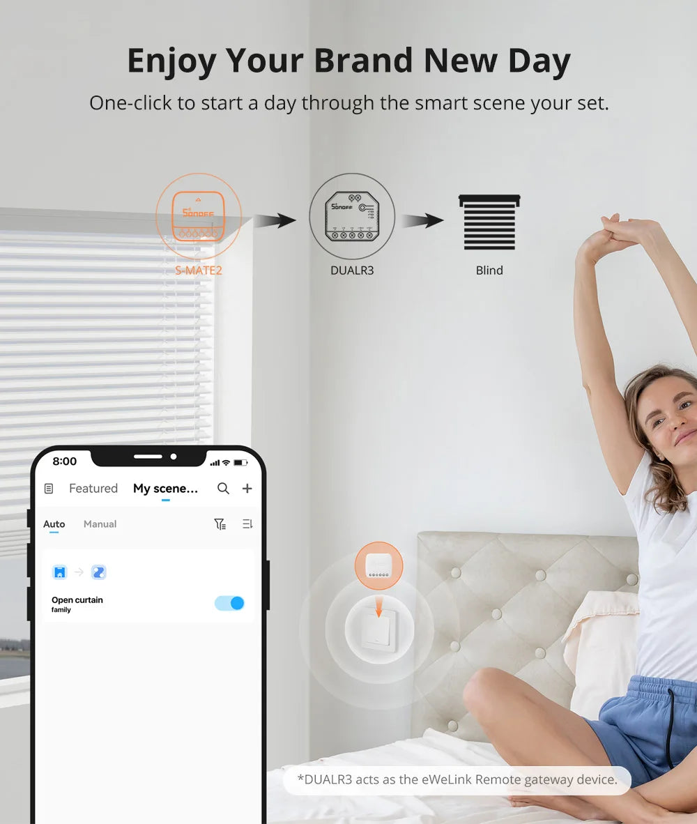 SONOFF S-MATE2 – Interruptor Mecânico Sem Fio Bidirecional com Controle via MINIR4 e eWeLink