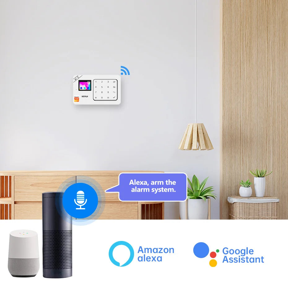 Sistema de Alarme Inteligente WiFi/4G com Sensor PIR Teclado e Alexa - Kerui W184 Tuya