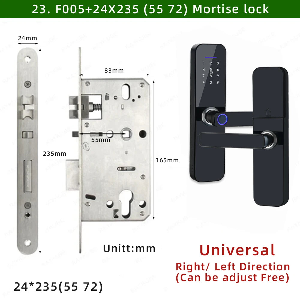 Raykube f005 ip65 à prova dip65 água tuya wifi fechadura eletrônica inteligente com impressão digital/cartão inteligente/senha/chave/desbloqueio de aplicativo