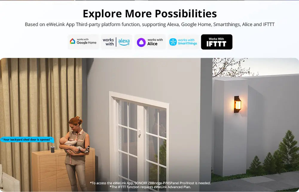 SONOFF-Sensor de porta e janela Zigbee, SNZB-04P, alarme de conexão sem fio, módulo Smart Home, Zigbee 3.0, monitoramento de portas e janelas