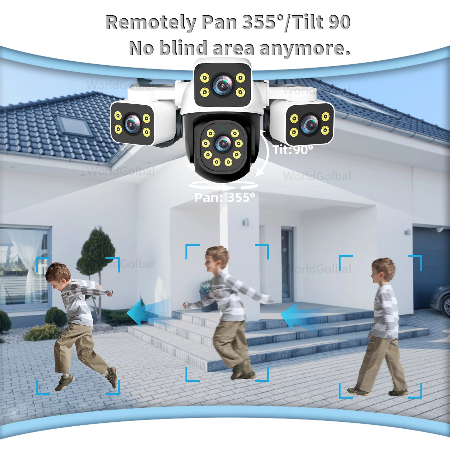 Tuya inteligente 15mp três lentes câmera ip três telas de segurança rastreamento automático alarme sem fio wifi cctv vigilância câmera ao ar livre