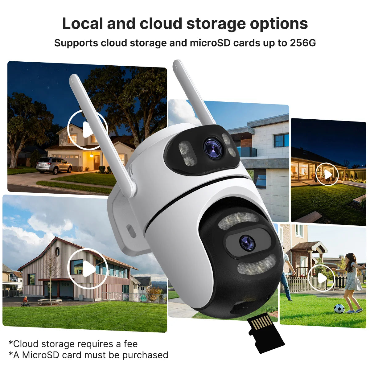 Câmera WiFi PTZ 8MP 4K Lente Dupla Tela Dupla Rastreamento IA Alexa USB Tipo-C UDECER