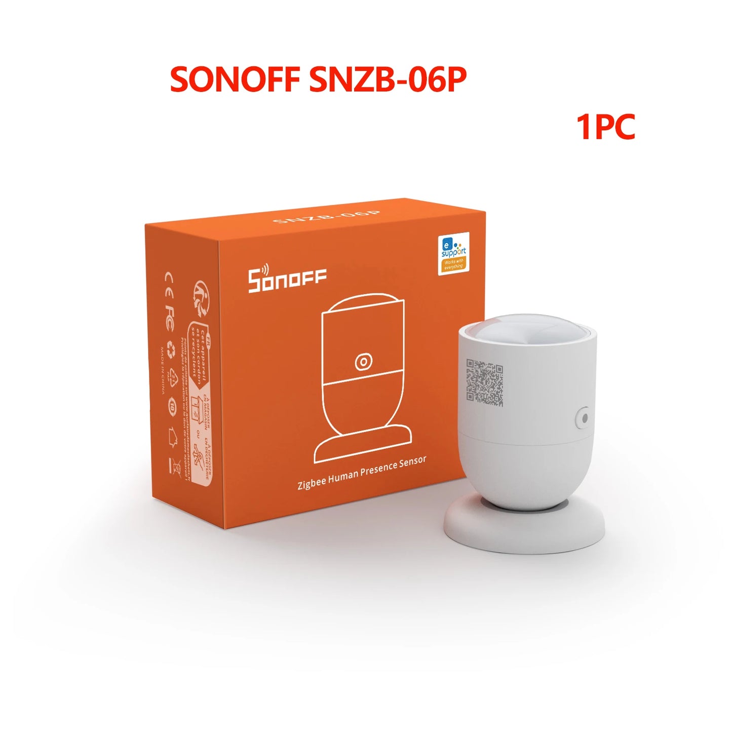 Sensor de Presença Humana SONOFF SNZB-06P Zigbee - Radar 5.8GHz - Detecta Movimento e Pessoa Parada