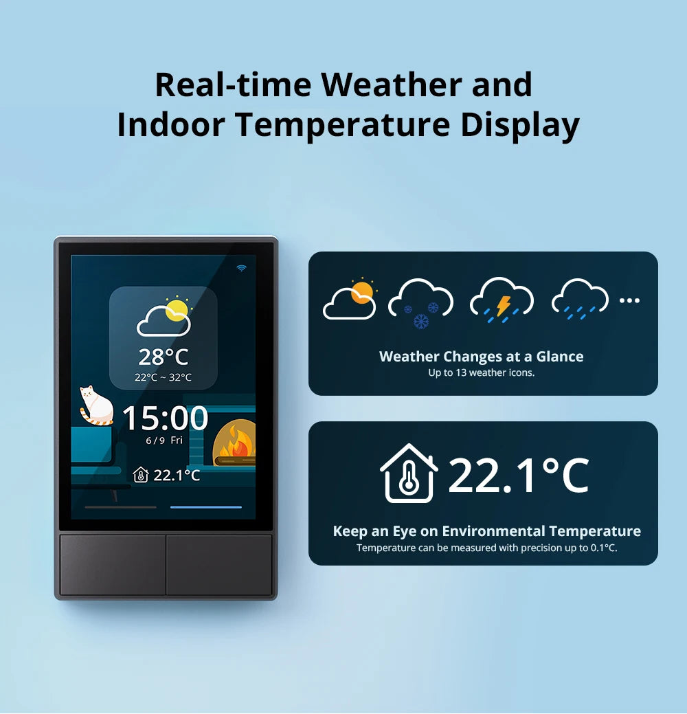 SONOFF NSPanel – Painel Touchscreen 3,5" WiFi com Controle de Cenas, Termostato e Display Meteorológico