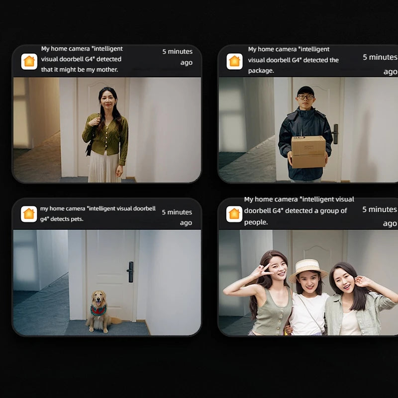 Aqara wi fi inteligente vídeo campainha g4 sem fio 1080p hd câmera ir alarme de segurança casa inteligente campainha da porta wi fi intercom para casa