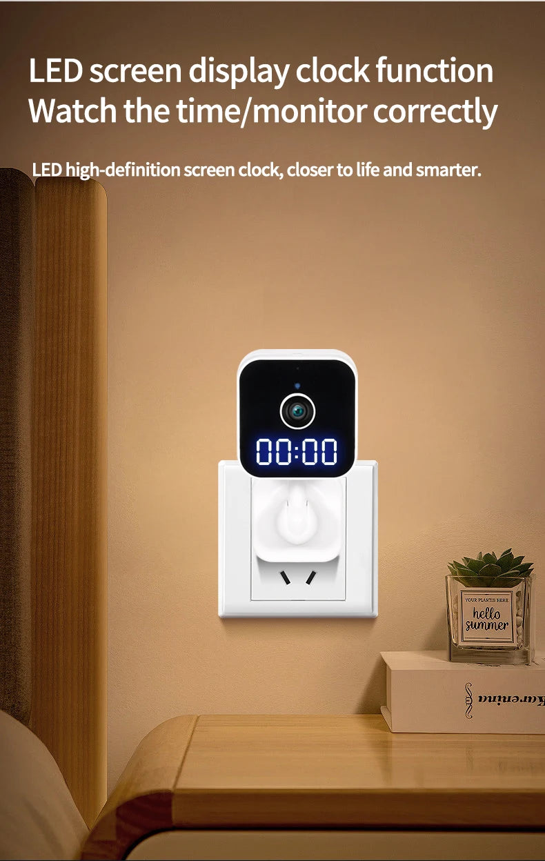 Tuya wifi câmera de vigilância casa relógio plug câmera digital graffiti inteligente hd câmera sem fio vlogging câmera ação