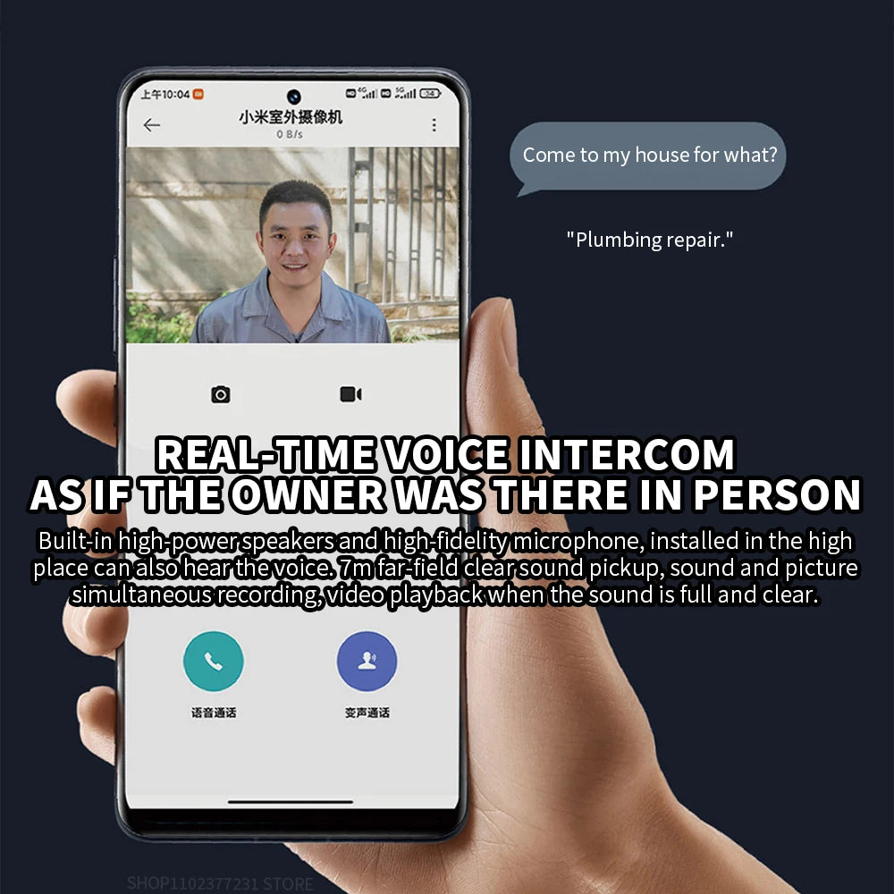 Câmera de Segurança Xiaomi Mijia AW300 2K IP66 com Visão Noturna Colorida Full Color e WiFi - App Mi Home