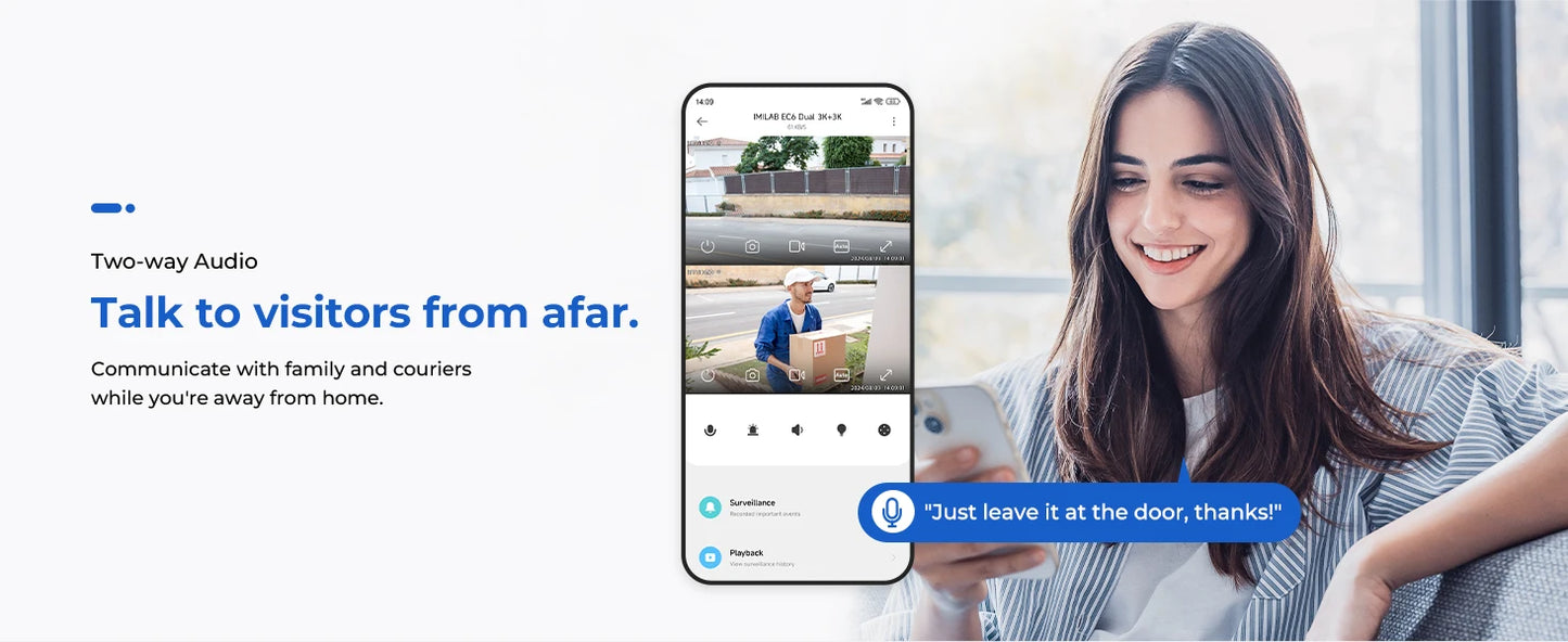 Câmera IMILAB EC6 Dual Pro 10MP 3K+3K WiFi 360° com Visão Noturna Colorida
