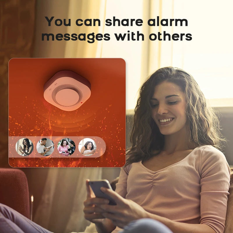 Tuya zigbee wifi inteligente detector de fumaça sensor alarme segurança em casa proteção contra incêndio para sistema segurança em casa via smart life app