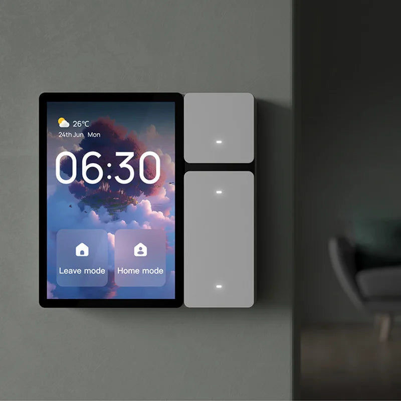 Tuya wifi painel de controle de casa inteligente de 3.5 polegadas tuya zigbee interruptores de toque de parede automação tela lcd 3 relés 3 botões físicos bl