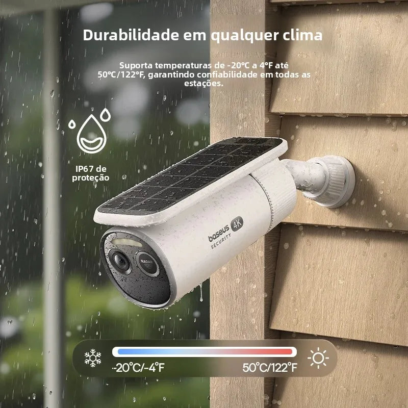 Câmera Baseus Security S2 4K Solar WiFi com Face ID e IP67 - 145° FOV
