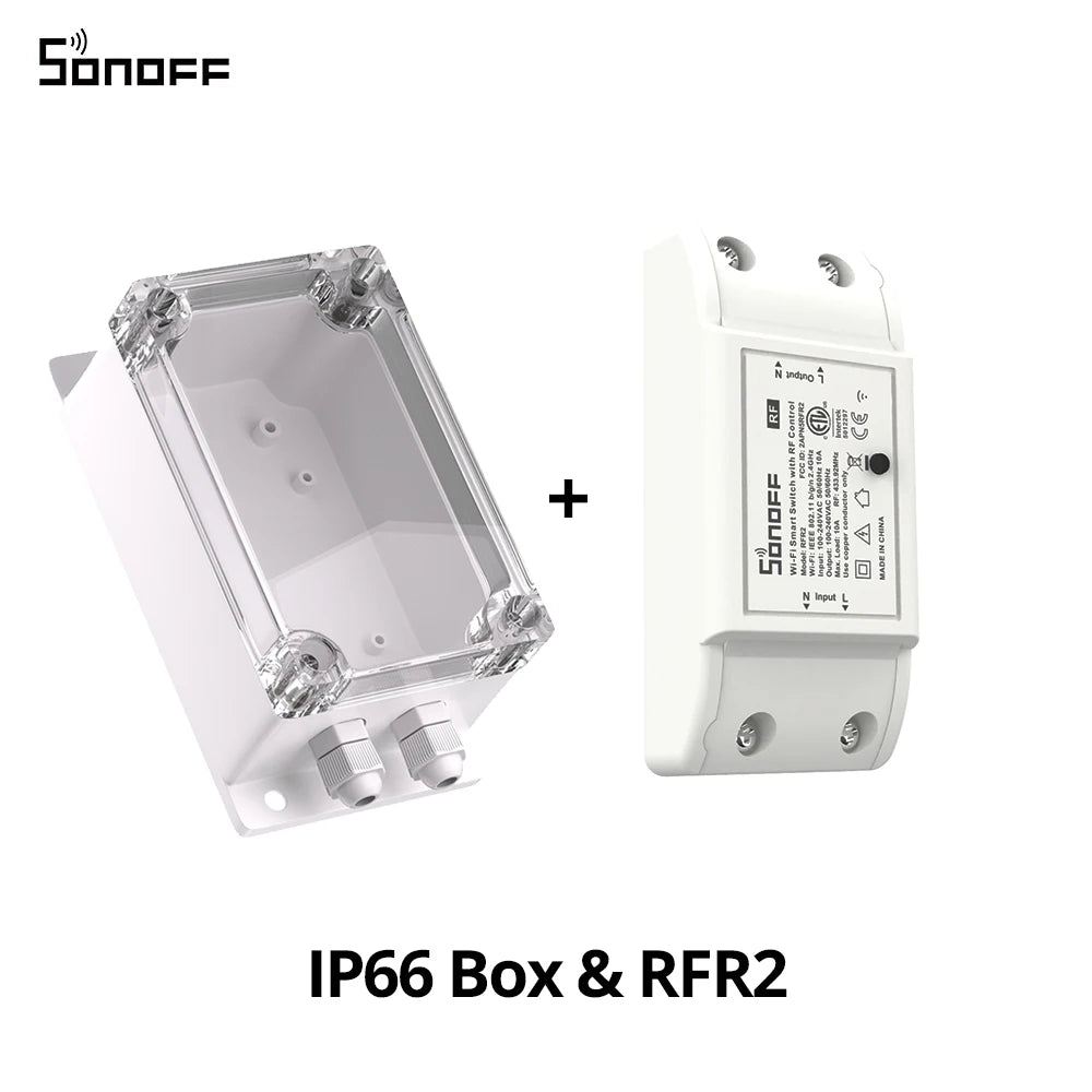 SONOFF-Caixa de junção impermeável com interruptores inteligentes WiFi, IP66, Impact Shell, compatível com BASICR2, BASICR4, RFR2, IP66