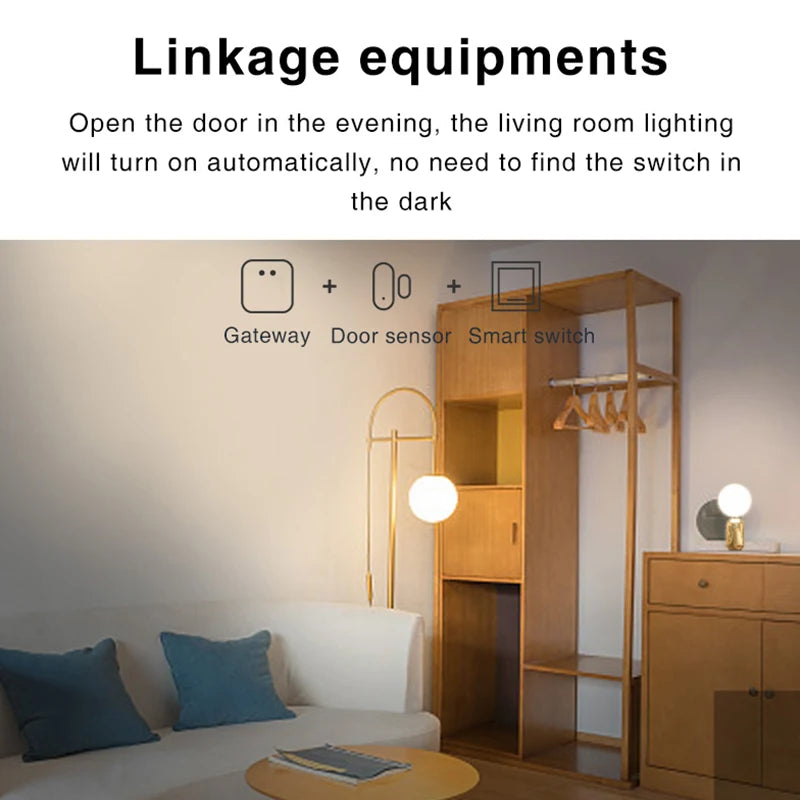 Sensor de Porta e Janela Zigbee Tuya - Detector de Abertura - Smart Life App - Requer Gateway