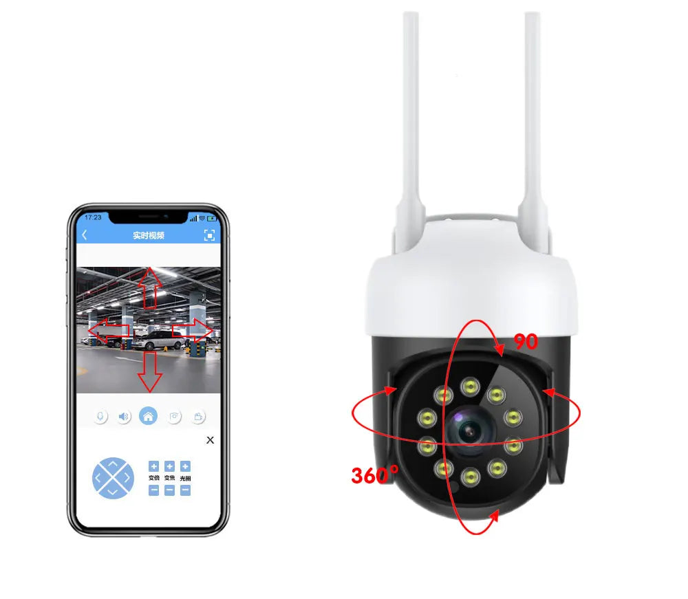 Vida inteligente 5mp wifi ptz câmera ip rastreamento automático ao ar livre tuya cor visão noturna sem fio cctv câmera de vigilância segurança mini