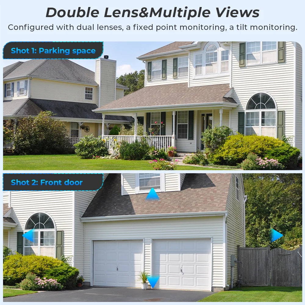 Câmera IP WiFi BESDER 10MP Lente Dupla PTZ 360° Tela Dupla Detecção Humana Visão Noturna Colorida IP66 App O-Kam Pro - BESDER