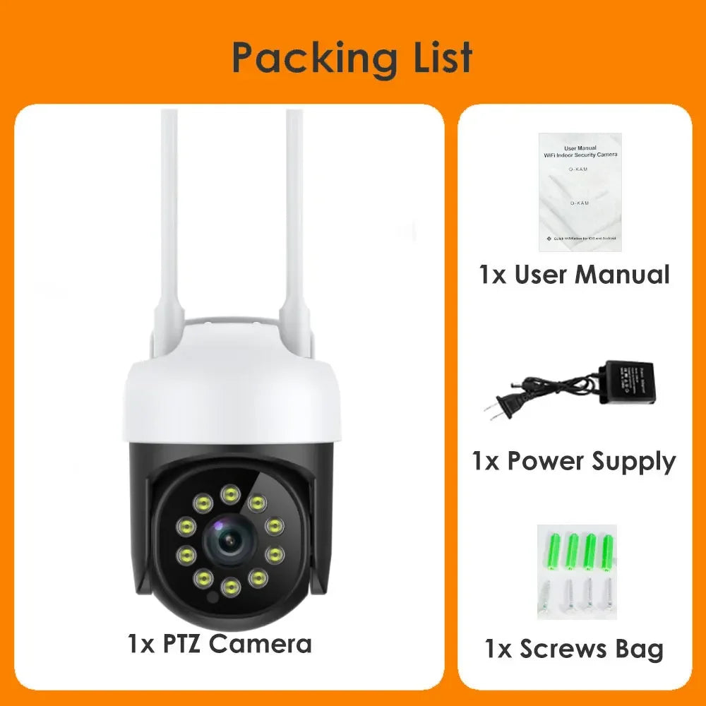 Vida inteligente 5mp wifi ptz câmera ip rastreamento automático ao ar livre tuya cor visão noturna sem fio cctv câmera de vigilância segurança mini