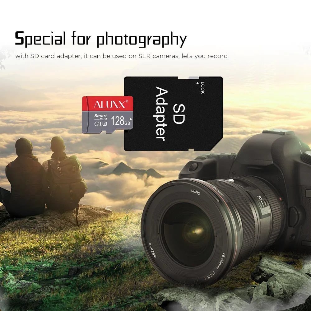 Cartão de Memória MicroSD ALUNX - Classe 10 UHS-I U3 V10 A1 - 8GB a 128GB - Alta Velocidade