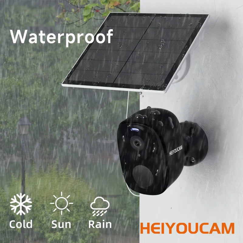 Câmera de Segurança HEIYOUCAM 2K WiFi com Bateria, Sirene e Holofote - IP66