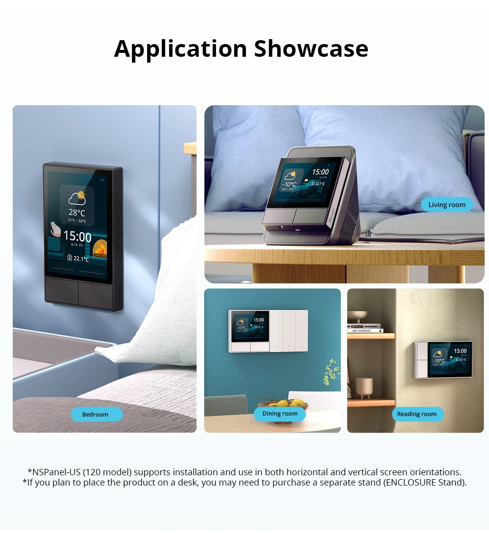 SONOFF NSPanel – Painel Touchscreen 3,5" WiFi com Controle de Cenas, Termostato e Display Meteorológico