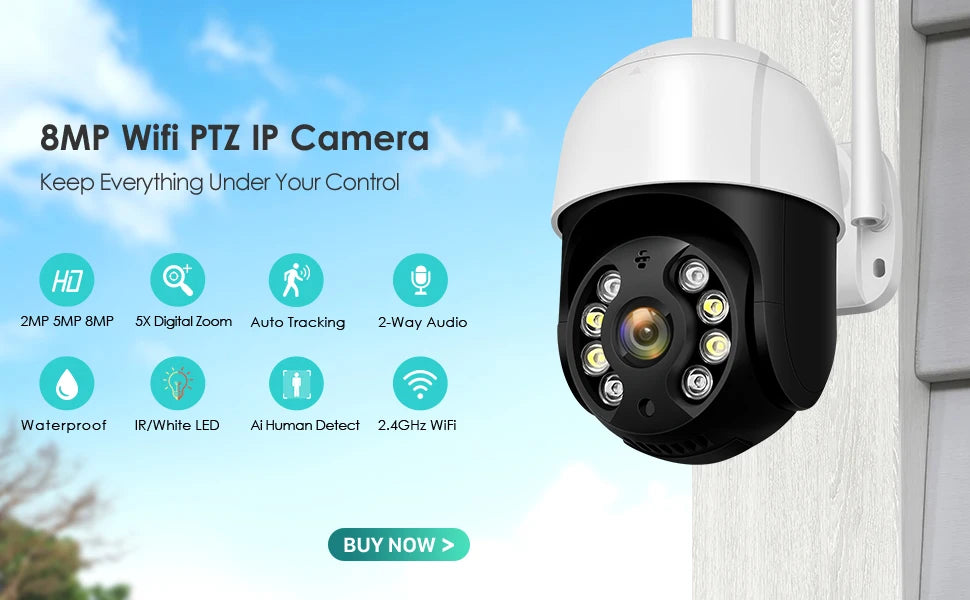 Câmera IP PoE Bullet 2MP/3MP/5MP/8MP com Detecção Humana H.265 ONVIF IP66 Visão Noturna 30m - BESDER
