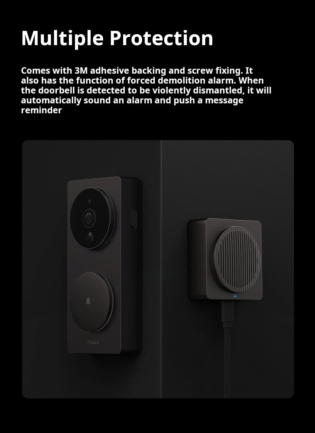 Aqara wi fi inteligente vídeo campainha g4 sem fio 1080p hd câmera ir alarme de segurança casa inteligente campainha da porta wi fi intercom para casa