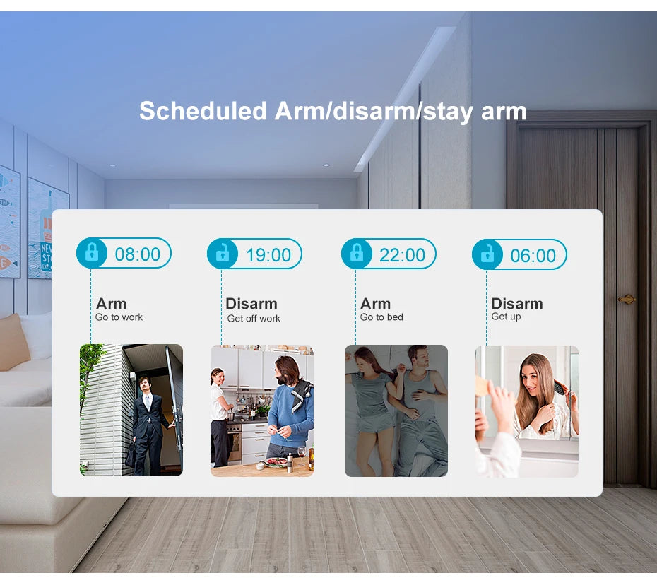 Central de Alarme KERUI G64B 4G WiFi Tela Touch 4.3" com Tuya Smart 100 Zonas Temperatura Umidade - KERUI