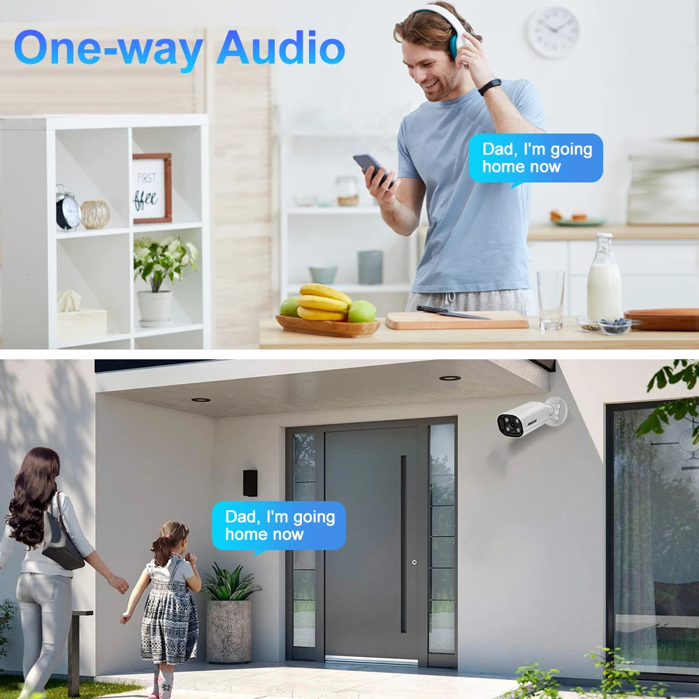 Câmera IP PoE 8MP 4K Bullet com Microfone Detecção Humana H.265 ONVIF IP67 Visão Noturna Colorida - ASECAM