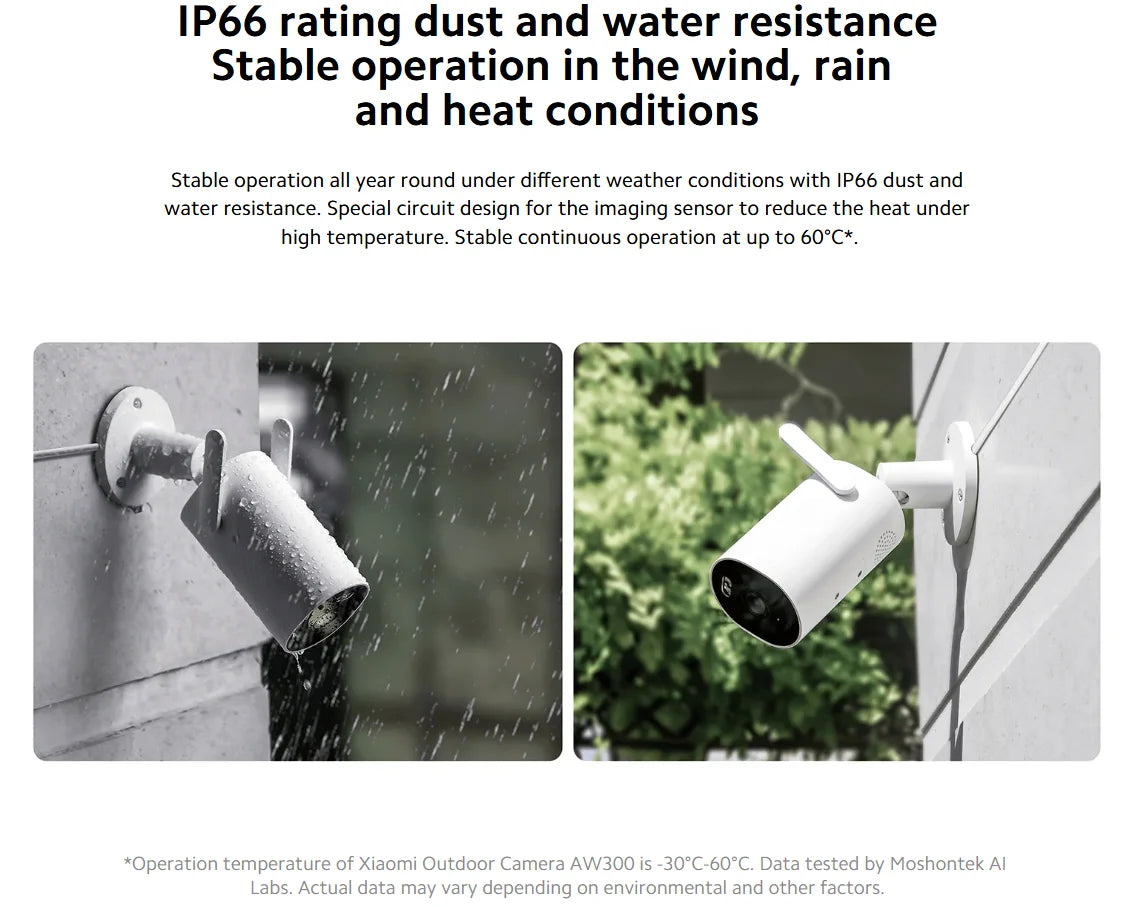 Câmera Xiaomi AW300 2K Outdoor - IP66 - Visão Noturna Colorida - WiFi 2.4GHz - Zoom 4x - Mi Home