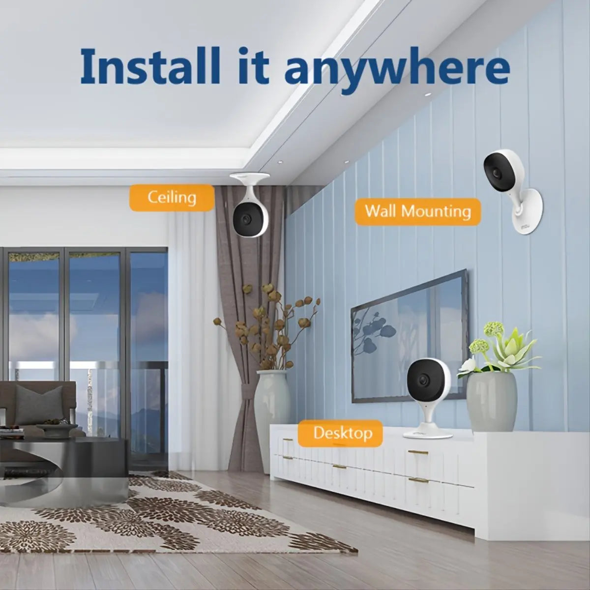 Câmera WiFi 2MP 1080P Zoom 8x Detecção Humana Visão Noturna Alexa Google IMOU Cue 2E