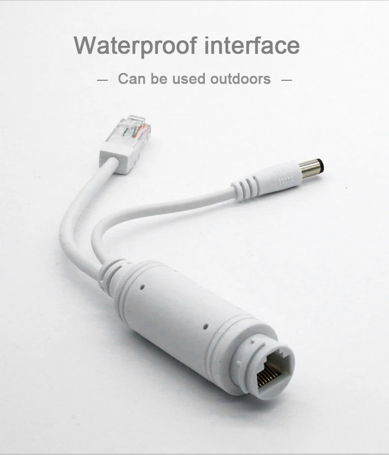 Divisor PoE À Prova D'Água 48V para 12V - Adaptador Vídeo Alimentação Câmera IP Externo Compacto
