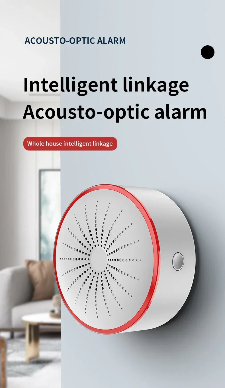 Tuya wifi zigbee sirene sem fio ligado inteligente som-luz alarme chifre detector agarrado emits instantâneo som-luz alarme app contr