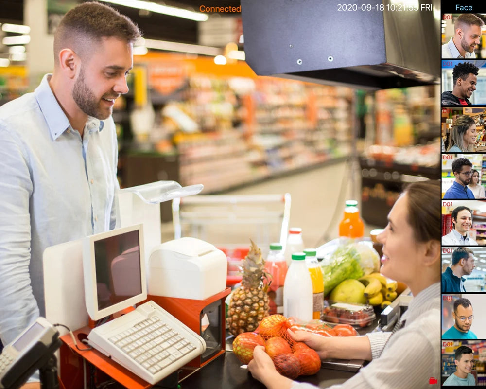 ASECAM 8mp 4k detecção de rosto camera de segurança externa ip h.265 onvif metal branco cúpula visão noturna ir 4mp poe ai casa câmera de vigilância humana