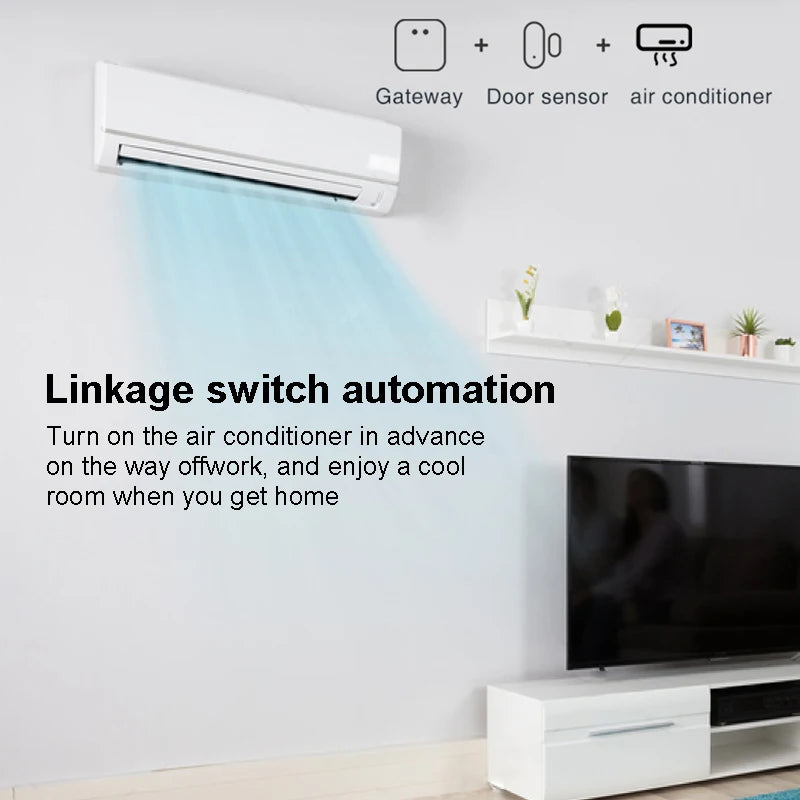 Sensor de Porta e Janela Zigbee Tuya - Detector de Abertura - Smart Life App - Requer Gateway