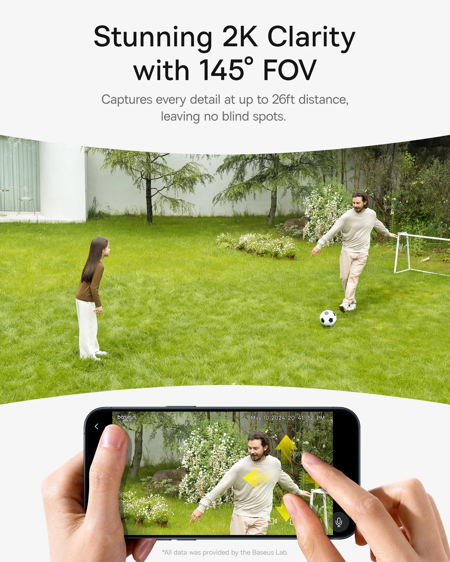 Câmera Baseus Security S1 2K Solar WiFi com Sistema de Rastreamento Solar 145° IP67