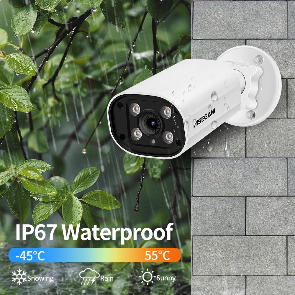 Kit Câmera de Segurança 8MP 4K com NVR 8 Canais Detecção Humana IA Áudio Visão Noturna Colorida IP67 - ASECAM