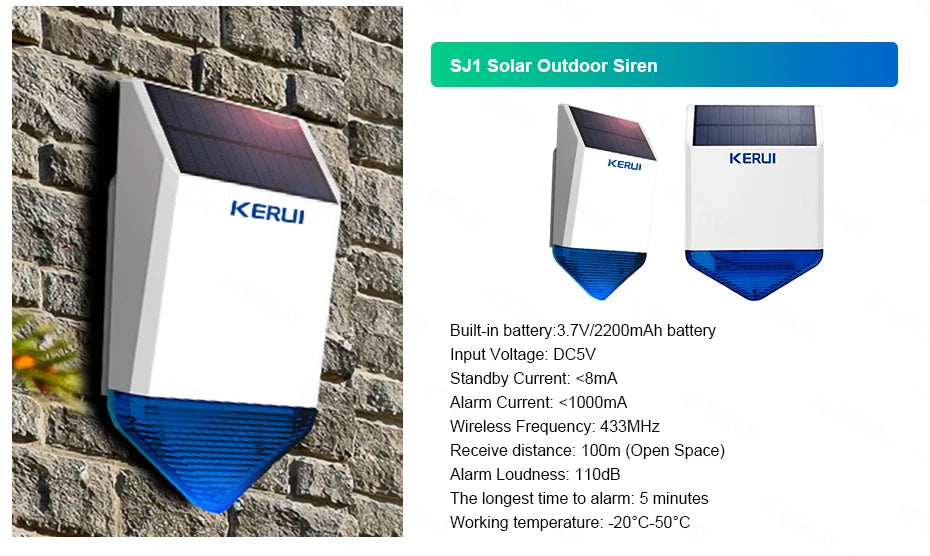 Central de Alarme KERUI G70 Tuya WiFi 4G Tela Touch 7" + Sensor PIR P10 FSK 100 Zonas Sistema Inteligente - KERUI