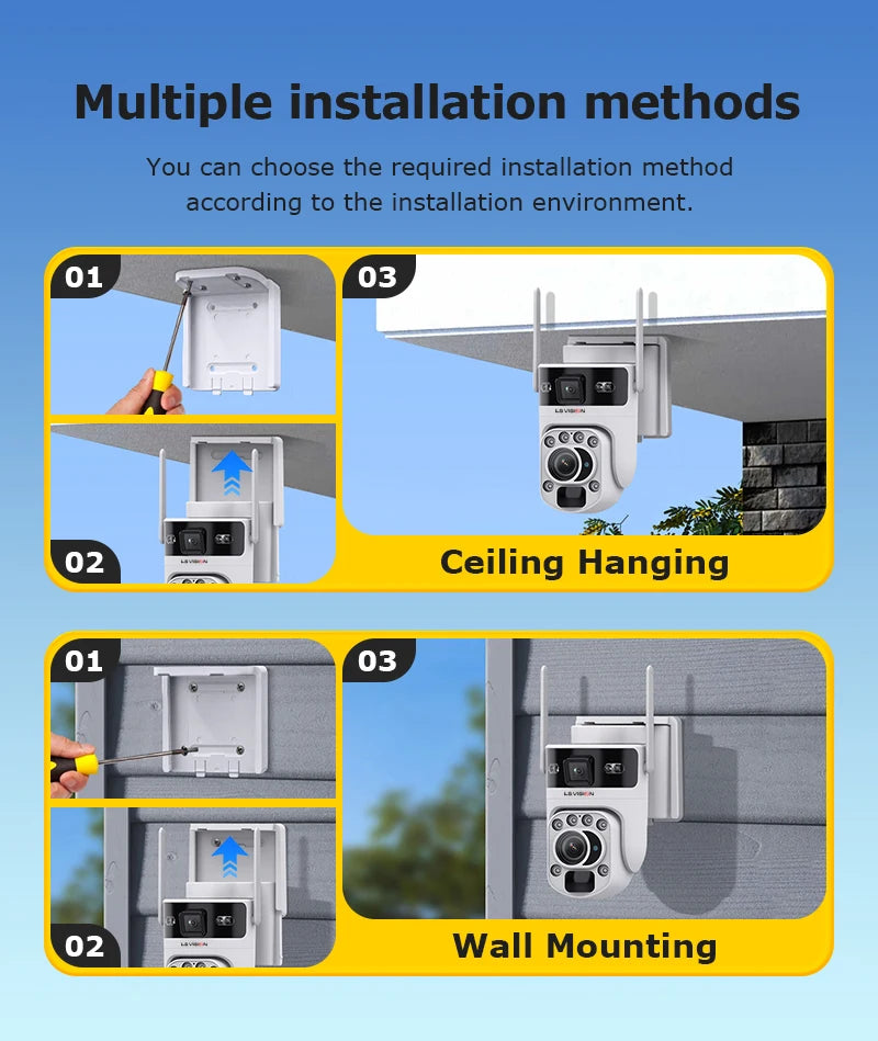Câmera Solar 4K com Zoom Óptico 20X e Rastreamento Automático | Tela Dupla 4G/WiFi | LS Vision 12MP